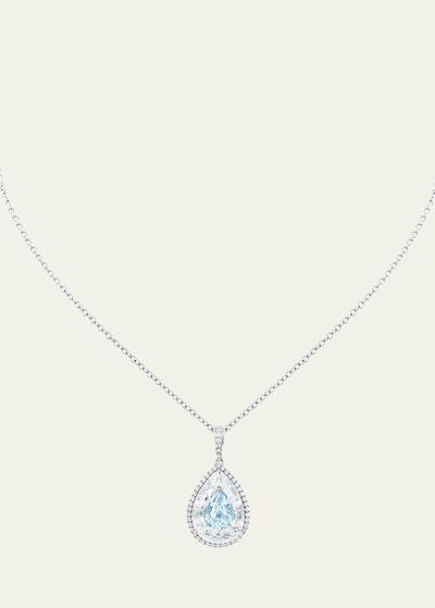 Boghossian White Gold Inlay Shine Pendant With Aquamarine And Crystal