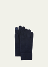 Portolano Cashmere Touchscreen Gloves In Navy