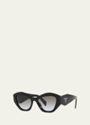 Prada 0pr 07ys Universal Fit Gradient Sunglasses In Black