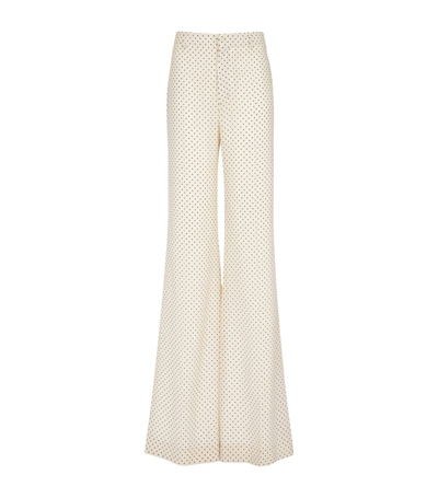 Balmain Silk Flared Trousers In Multi