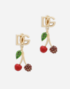 DOLCE & GABBANA EARRINGS WITH DG LOGO AND CHERRIES