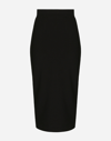 DOLCE & GABBANA TECHNICAL JERSEY CALF-LENGTH SKIRT