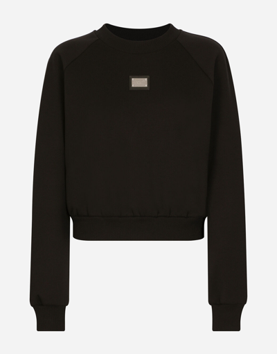 Dolce & Gabbana Technical Jersey Sweatshirt In Black