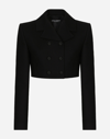 Dolce & Gabbana Short Double-breasted Suit Jacket In Black