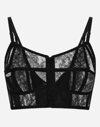 Dolce & Gabbana Lace Lingerie Bustier With Straps In Black
