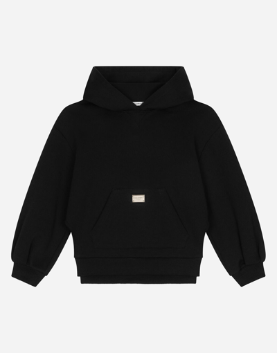 Dolce & Gabbana Jersey Hoodie In Black