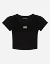 Dolce & Gabbana Logo Patch Cotton T-shirt In Black