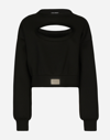 DOLCE & GABBANA TECHNICAL JERSEY SWEATSHIRT WITH CUT-OUT AND DOLCE&GABBANA TAG
