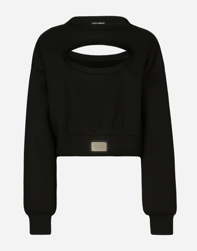 Dolce & Gabbana Technical Jersey Sweatshirt In Black