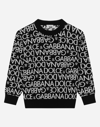 DOLCE & GABBANA ROUND-NECK SWEATER WITH ALL-OVER JACQUARD LOGO