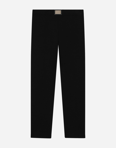 Dolce & Gabbana Leggings With Logo Tag In Black