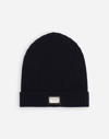 DOLCE & GABBANA RIBBED KNIT HAT WITH LOGO TAG