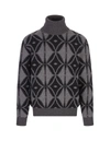 ETRO ETRO WOOL TURTLENECK WITH GEOMETRIC INLAY