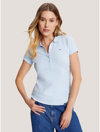 Tommy Hilfiger Slim-fit Cotton-blend Polo Shirt In Breezy Blue
