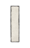 NORDIC KNOTS SHAGGY RUNNER BY NORDIC KNOTS; SHAGGY AREA RUG IN CREAM/BLACK; SIZE 2.5' X 16'