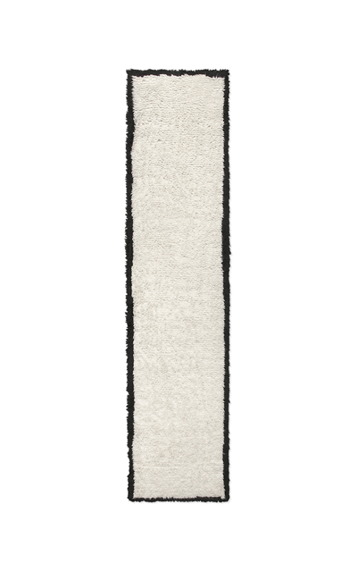 Nordic Knots Shaggy Runner By ; Shaggy Area Rug In Cream/black; Size 2.5' X 16' In Off-white