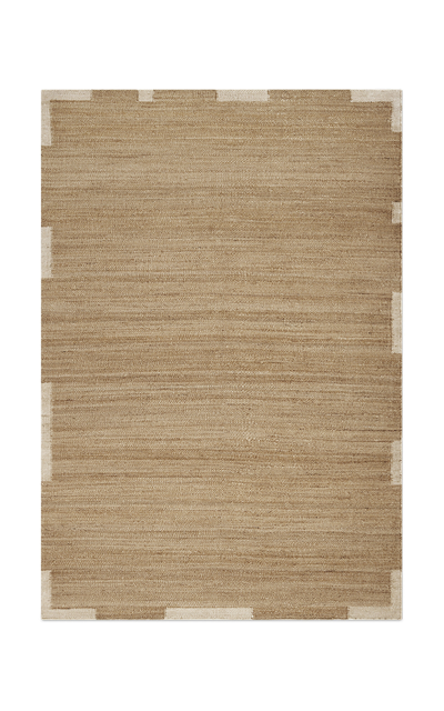 Nordic Knots Jute Edge By ; Flatweave Area Rug In Cream; Size 2.5' X 9' In Brown