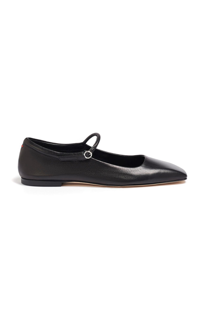 Aeyde Uma Leather Mary Jane Flats In Black