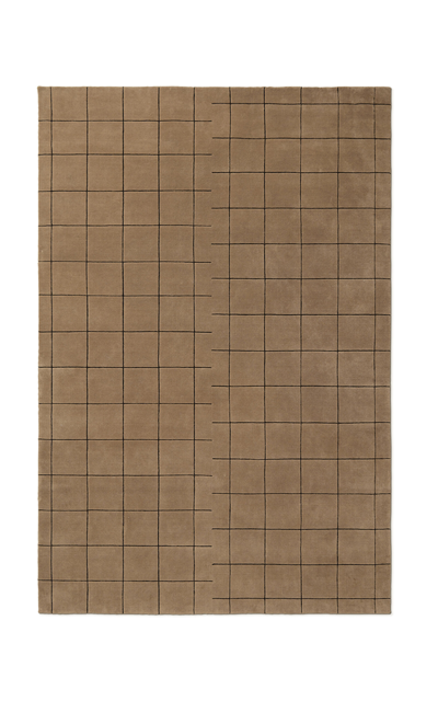 Nordic Knots Grid By ; Hand Loomed Area Rug In Chestnut/black; Size 6' X 9' In Brown