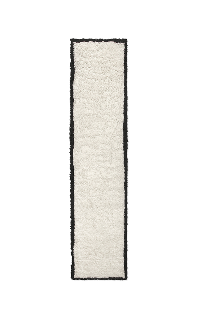 Nordic Knots Shaggy Runner By ; Shaggy Area Rug In Cream/black; Size 2.5' X 9' In Off-white