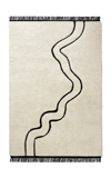NORDIC KNOTS RIVER BY NORDIC KNOTS; SHAGGY AREA RUG IN MUD WHITE; SIZE 5' X 8'