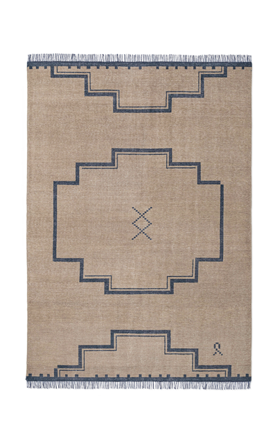 Nordic Knots Elder 02 By ; Hand Knotted Area Rug In Navy; Size 5' X 8' In Blue