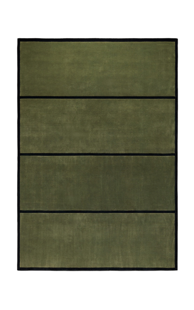 Nordic Knots Norr Mälarstrand 01 By ; Hand Loomed Area Rug In Green/black; Size 5' X 8'