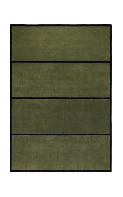 Nordic Knots Norr Mälarstrand 01 By ; Hand Loomed Area Rug In Green/black; Size 8' X 10'