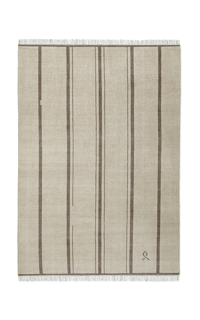 Nordic Knots Elder 04 By ; Hand Knotted Area Rug In Olive; Size 5' X 8' In Brown
