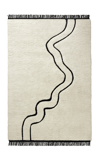 NORDIC KNOTS RIVER BY NORDIC KNOTS; SHAGGY AREA RUG IN MUD WHITE; SIZE 6' X 9'