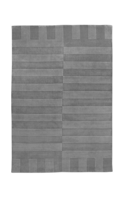 Nordic Knots Lux 2 By ; Hand Loomed Area Rug In Gray; Size 5' X 8' In Grey