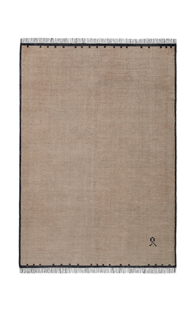 Nordic Knots Elder 01 By ; Hand Knotted Area Rug In Black; Size 5' X 8'