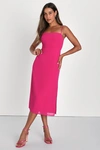 Lulus Sweetest Invite Fuchsia Sleeveless Midi Dress In Fuchsia