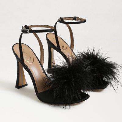 Sam Edelman Leon Heel Sandal In Black Satin