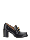 Bottega Veneta Astaire Metallic Knot Leather Heeled Loafers In Black