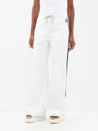 Gucci Jersey Wide Leg Trouser With Web Stripe In Multicolor