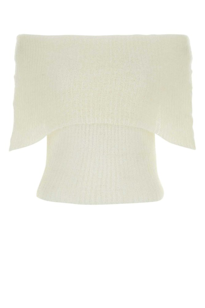 Gimaguas Off-white Fuzzy Sweater In Cream