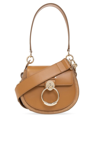 Chloé Tess Small Shoulder Bag In Beige