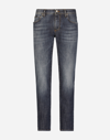 DOLCE & GABBANA SLIM FIT WASHED STRETCH JEANS WITH SUBTLE ABRASIONS