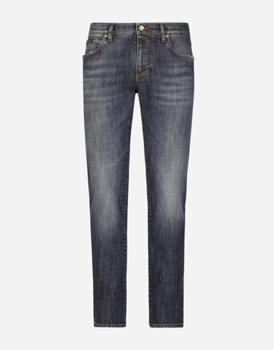 Dolce & Gabbana Distressed-effect Skinny Jeans In Blue