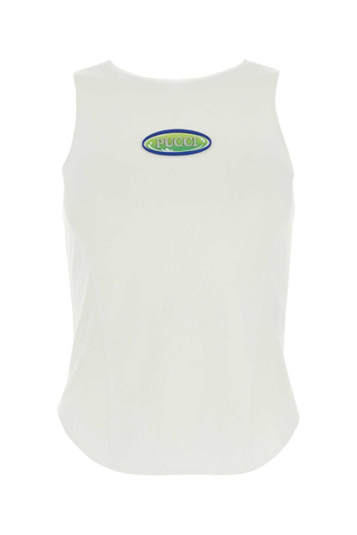 Pucci Logo Patch Sleeveless Tank Top In White