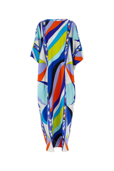 Pucci Pesci-print Silk Dress In Multi