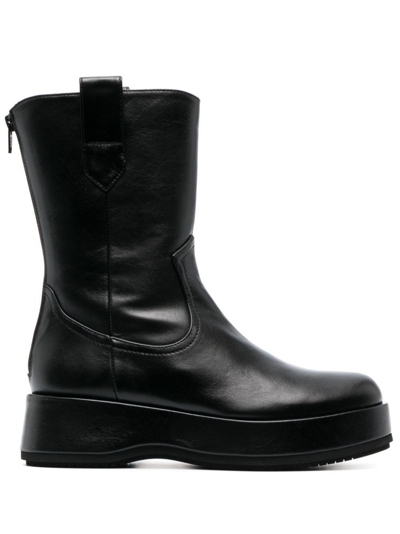 Paloma Barceló Ankle Leather Boots In Black