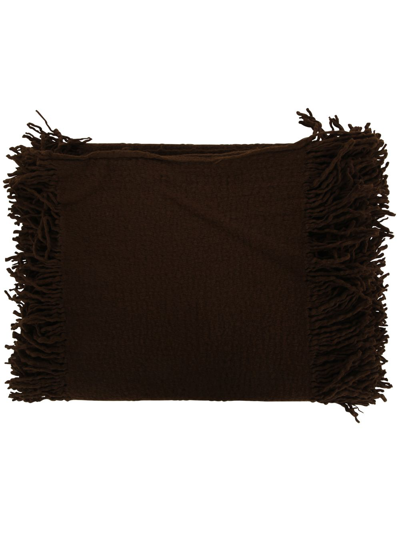 Uma Wang Classic Frayed Scarf In Brown