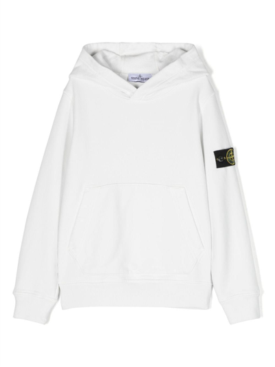 Stone Island Junior Hoodie Sweatshirt In White