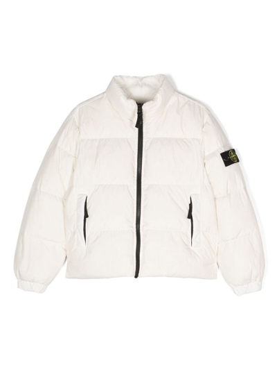 Stone Island Junior Puffer Jacket In White