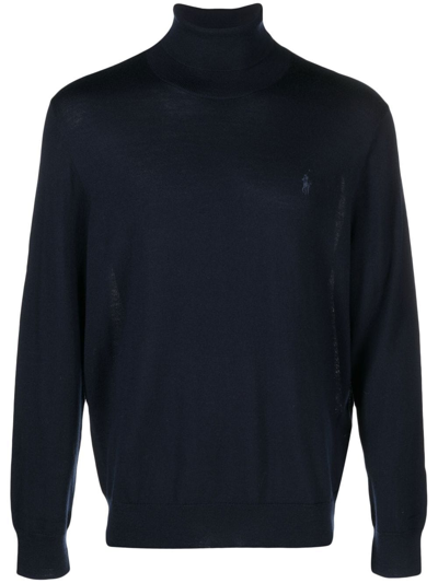 Polo Ralph Lauren Long Sleeve Turtle Neck Pullover In Black
