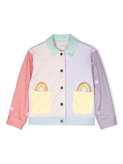 Stella Mccartney Kids' Embroidered Panelled Jacket In Colorful
