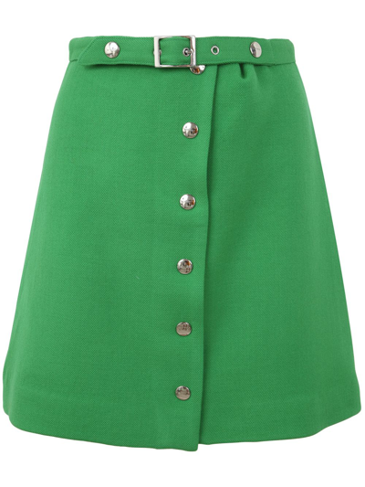 Etro Mini Skirt With Buttons In Front In Green