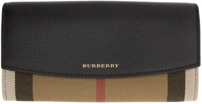 Burberry Black Porter House Check Derby Wallet